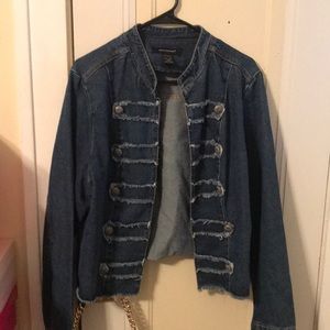Denim military style jacket